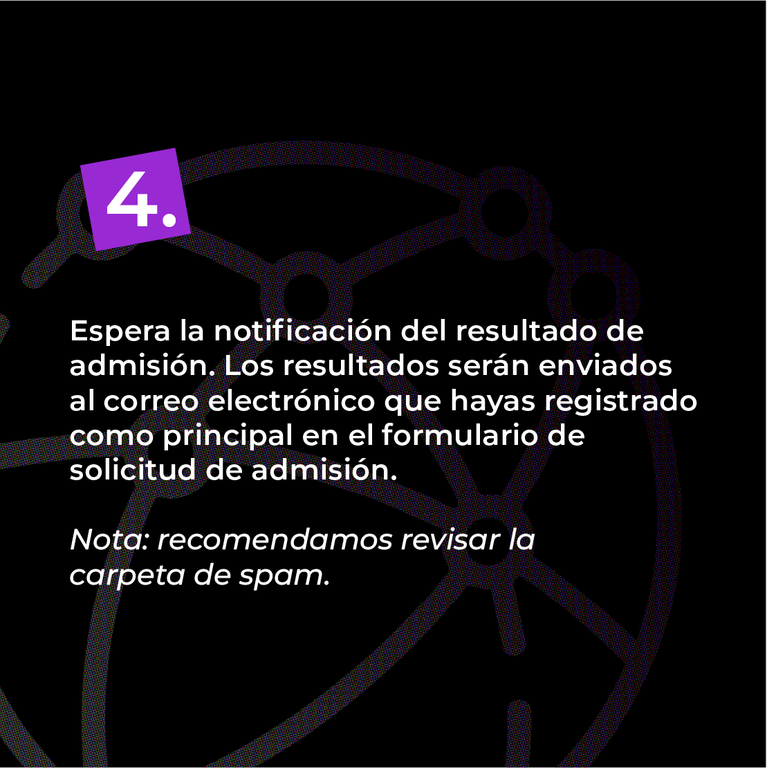 Notificación de resultados de admisión